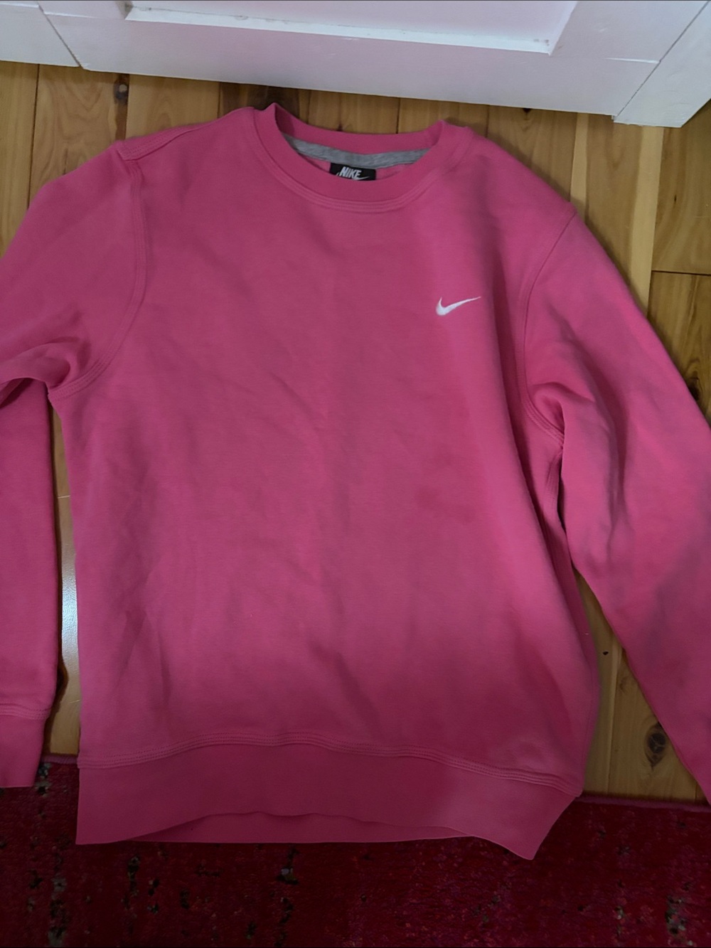 Nike Pink Crewneck Sweatshirt with White Swoosh never been worn